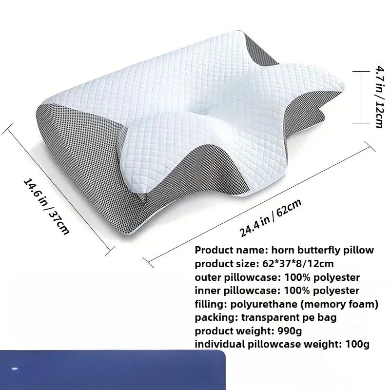 Butterfly Sleep Memory Neck Pillow Slow Rebound Comfortable Memory Foam Sleep Pillow Cervical Orthopedic Neck Massage Bed Pillow