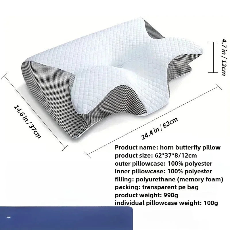 Butterfly Sleep Memory Neck Pillow Slow Rebound Comfortable Memory Foam Sleep Pillow Cervical Orthopedic Neck Massage Bed Pillow